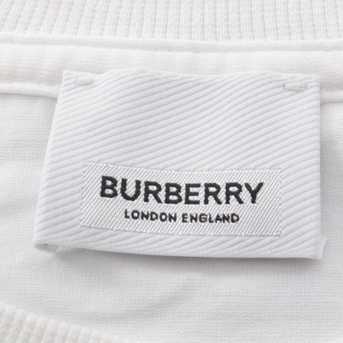 BURBERRY Logo Embroidered T-Shirt White Size M