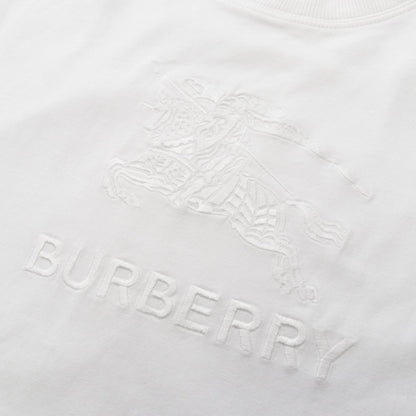 BURBERRY Logo Embroidered T-Shirt White Size M