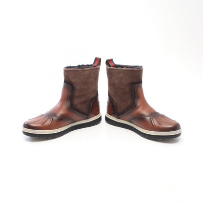 GUCCI Leather Suede Short Boots Brown Size 6.5