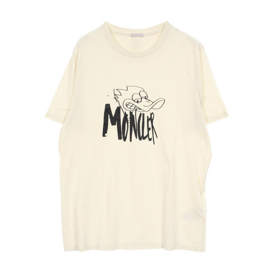 MONCLER Logo Print T-Shirt Beige Size XL