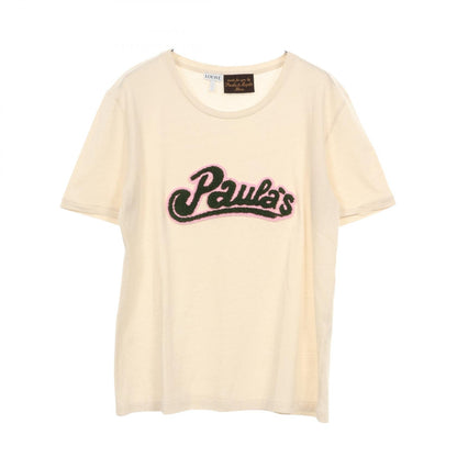LOEWE Logo Patch Cotton Silk T-Shirt Beige Size L
