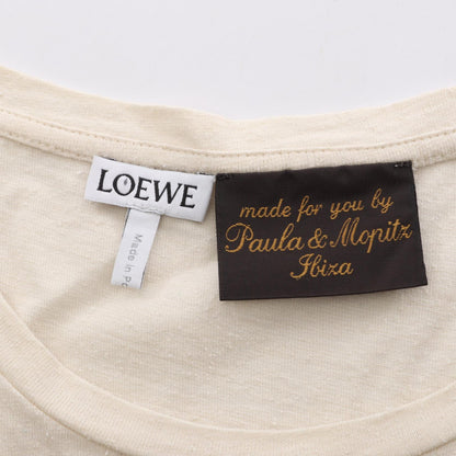 LOEWE Logo Patch Cotton Silk T-Shirt Beige Size L