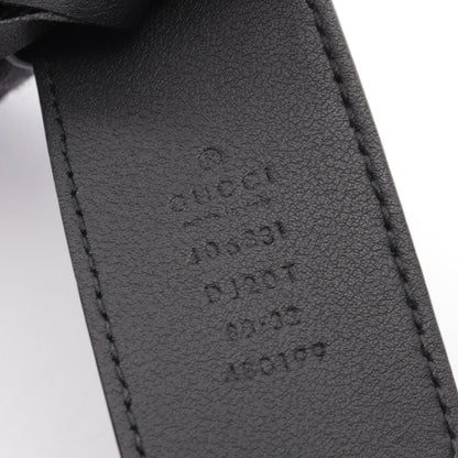 GUCCI Double G Buckle Leather Belt Black Size 80/32