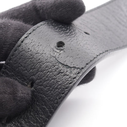 GUCCI Double G Buckle Leather Belt Black Size 80/32