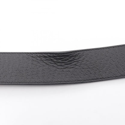 GUCCI Double G Buckle Leather Belt Black Size 80/32