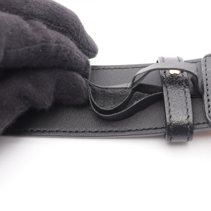 GUCCI Double G Buckle Leather Belt Black Size 80/32