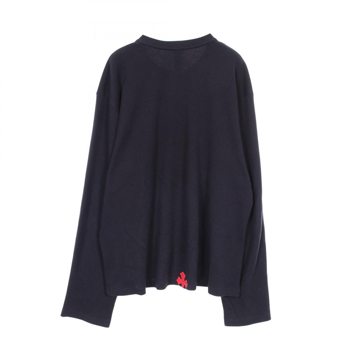 CHROME HEARTS Y NOT Cross Patch Henley T-Shirt Navy Size XXL