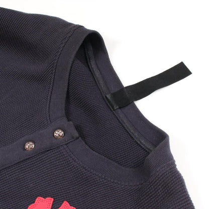 CHROME HEARTS Y NOT Cross Patch Henley T-Shirt Navy Size XXL