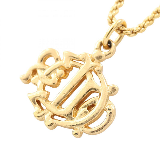 Dior Emblem Logo Necklace Gold-Plated