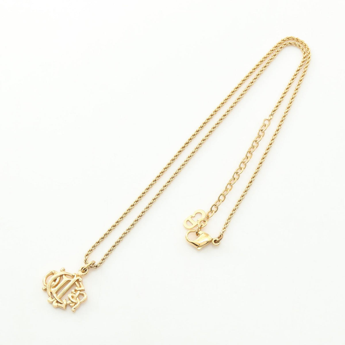 Dior Emblem Logo Necklace Gold-Plated