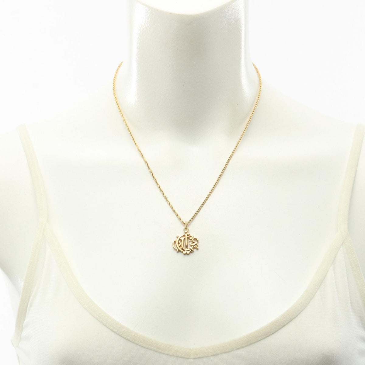 Dior Emblem Logo Necklace Gold-Plated