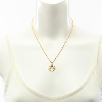 Dior Emblem Logo Necklace Gold-Plated