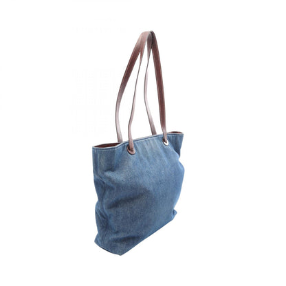 CHANEL Coco Mark Denim Bag Navy/Brown
