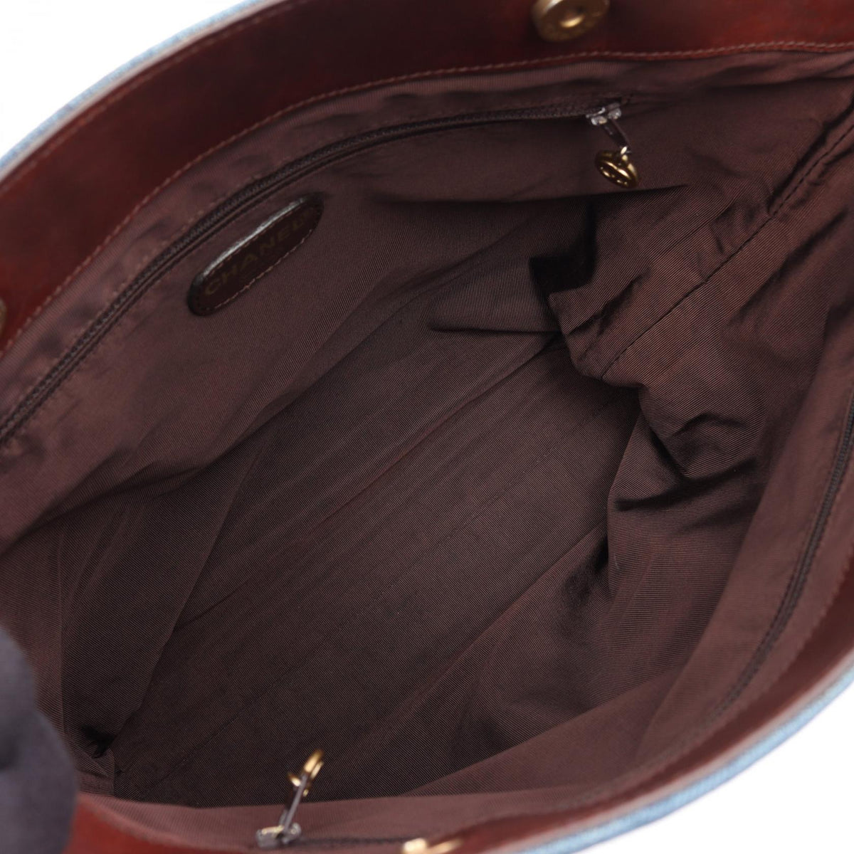 CHANEL Coco Mark Denim Bag Navy/Brown