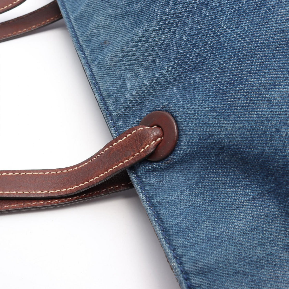CHANEL Coco Mark Denim Bag Navy/Brown