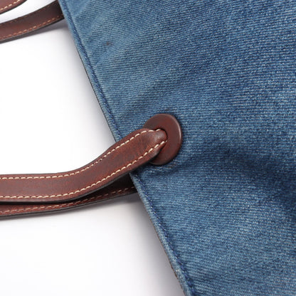 CHANEL Coco Mark Denim Bag Navy/Brown