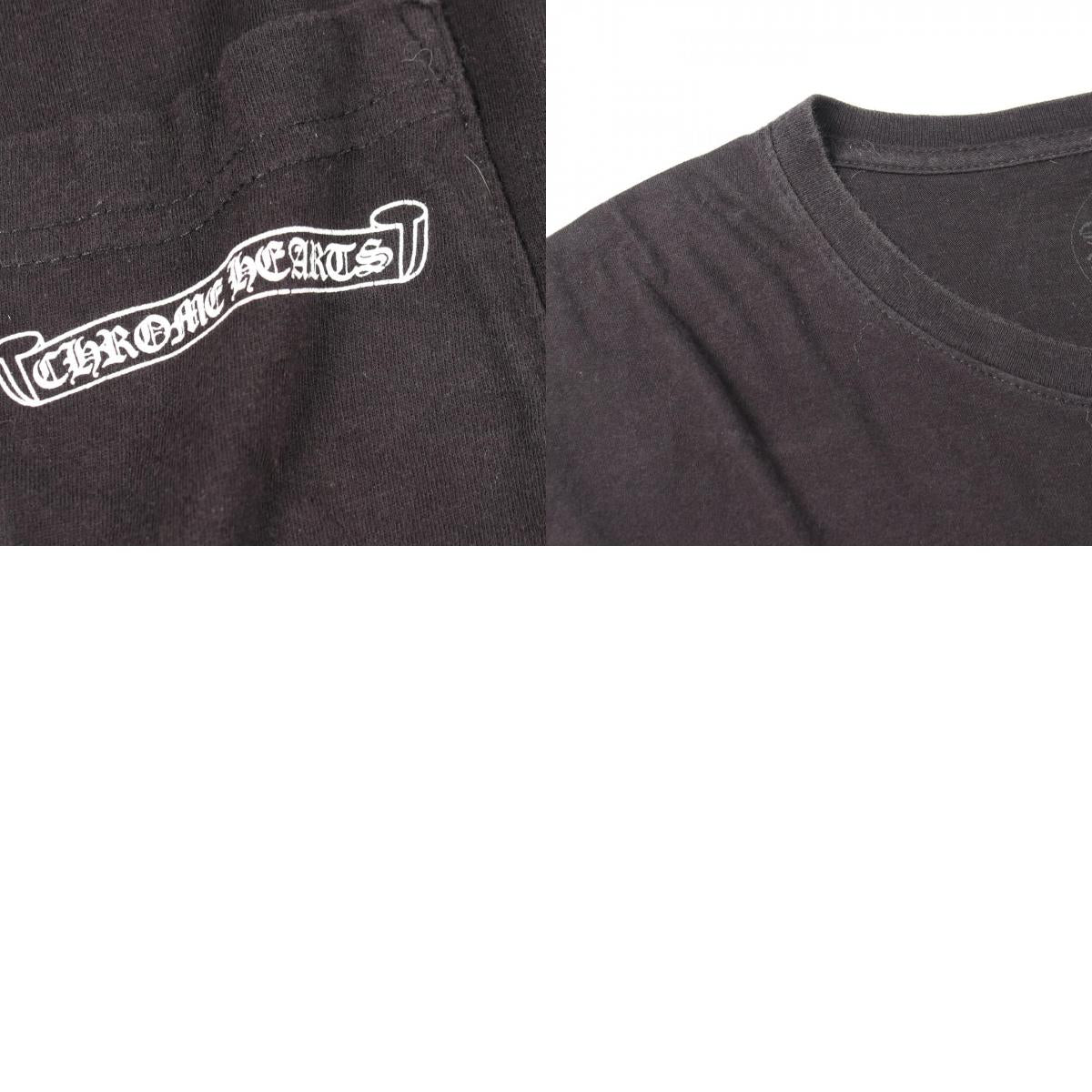 CHROME HEARTS Scroll Label Pocket T-Shirt Black Size XL