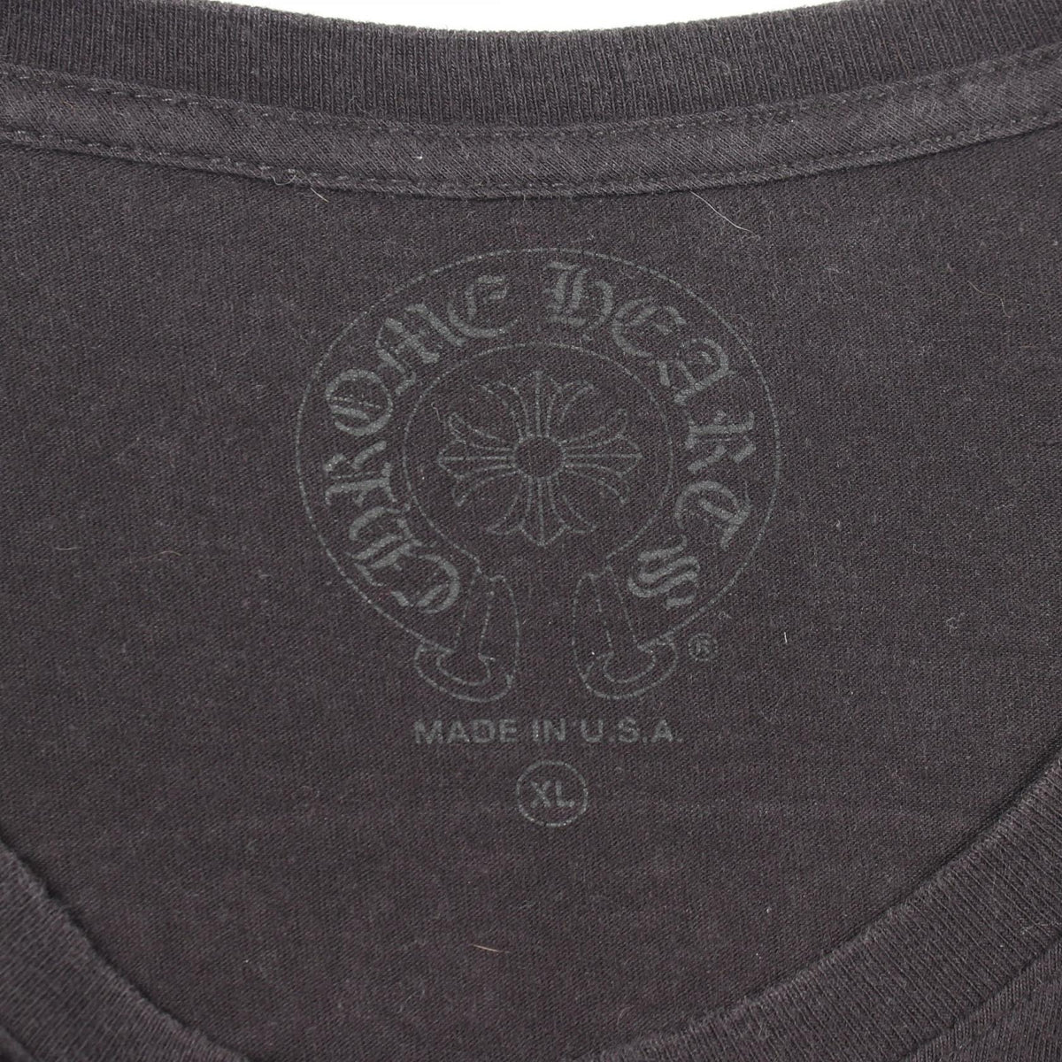 CHROME HEARTS Scroll Label Pocket T-Shirt Black Size XL