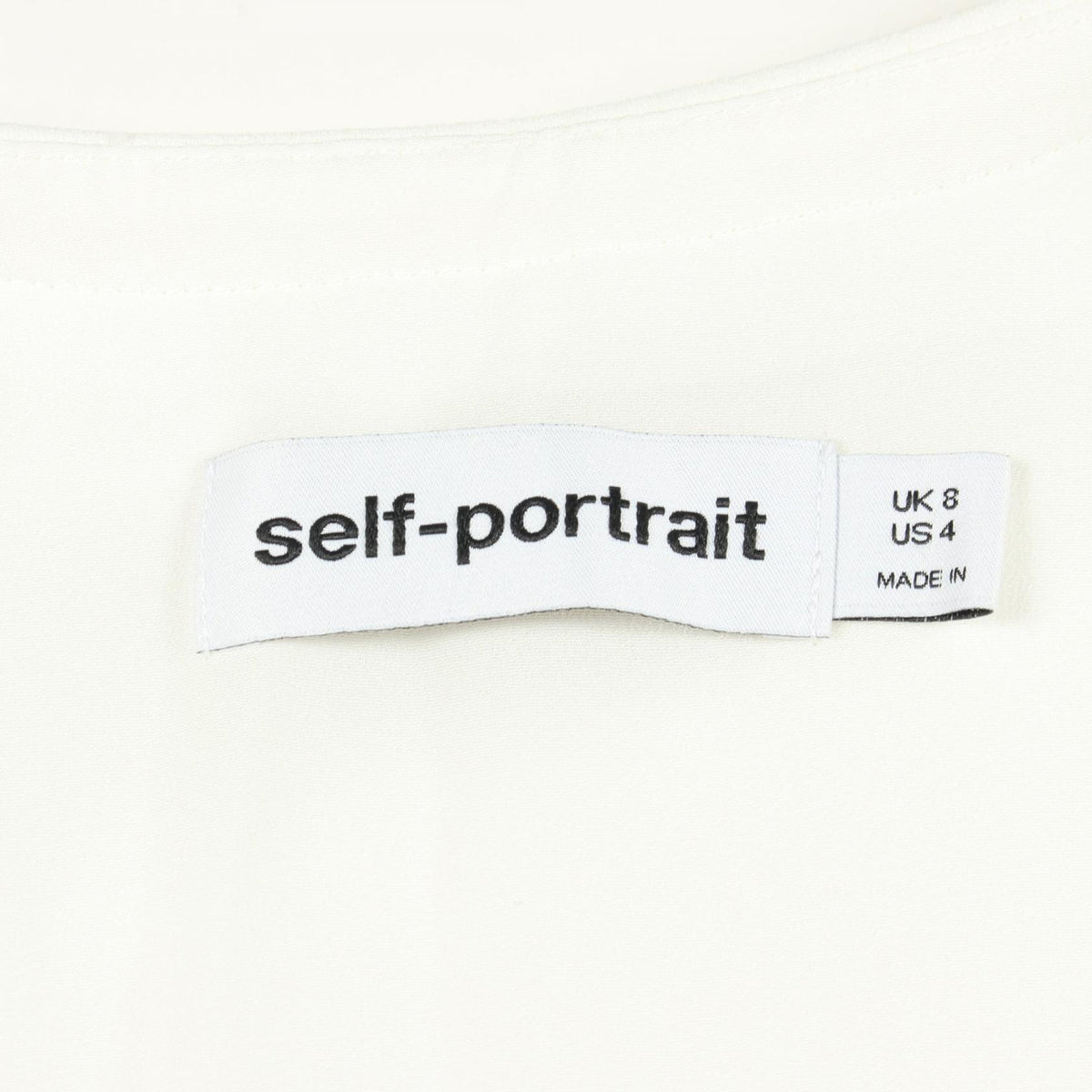 Self-Portrait Paneled Pleated Dress White/Black Size UK8 US4