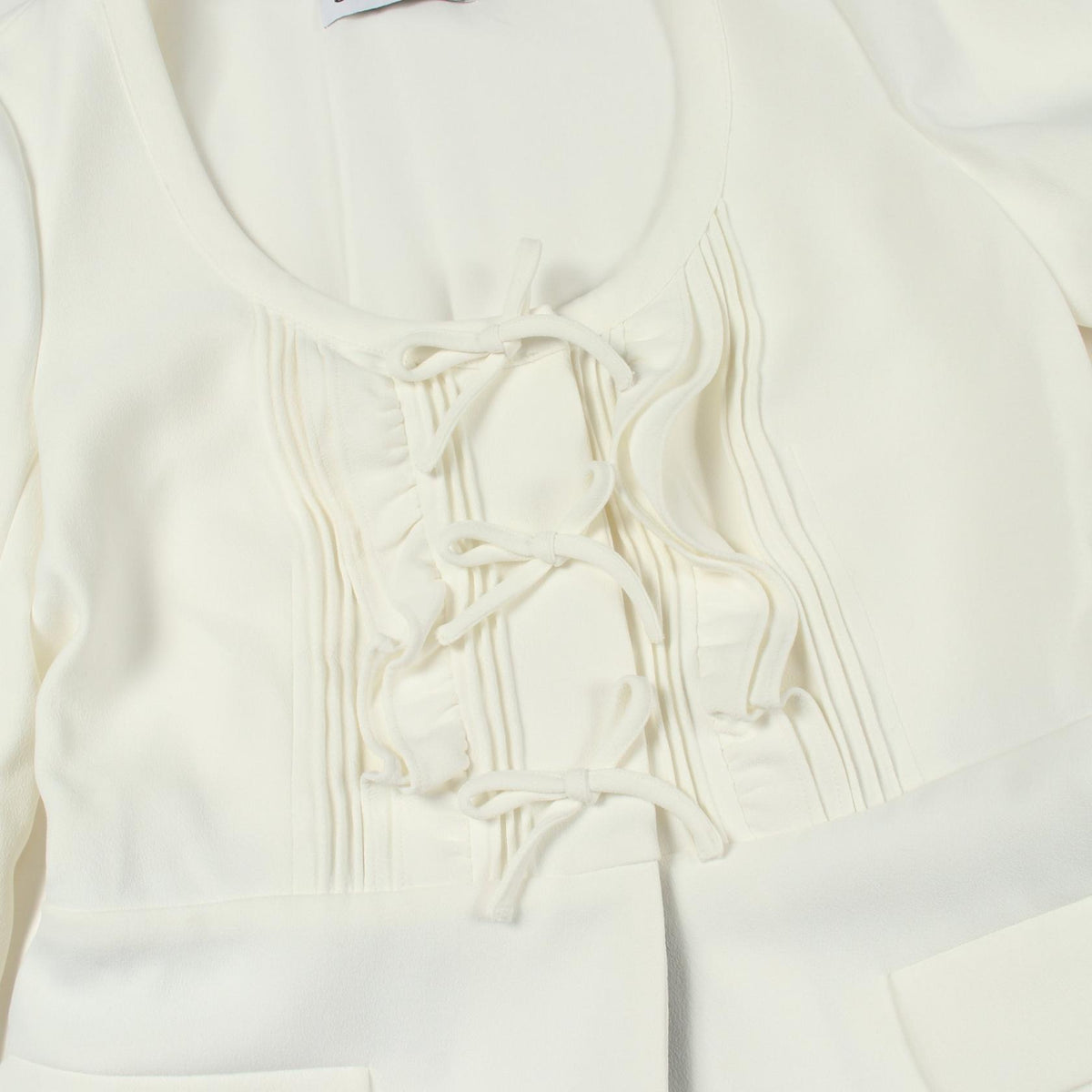 Self-Portrait Paneled Pleated Dress White/Black Size UK8 US4