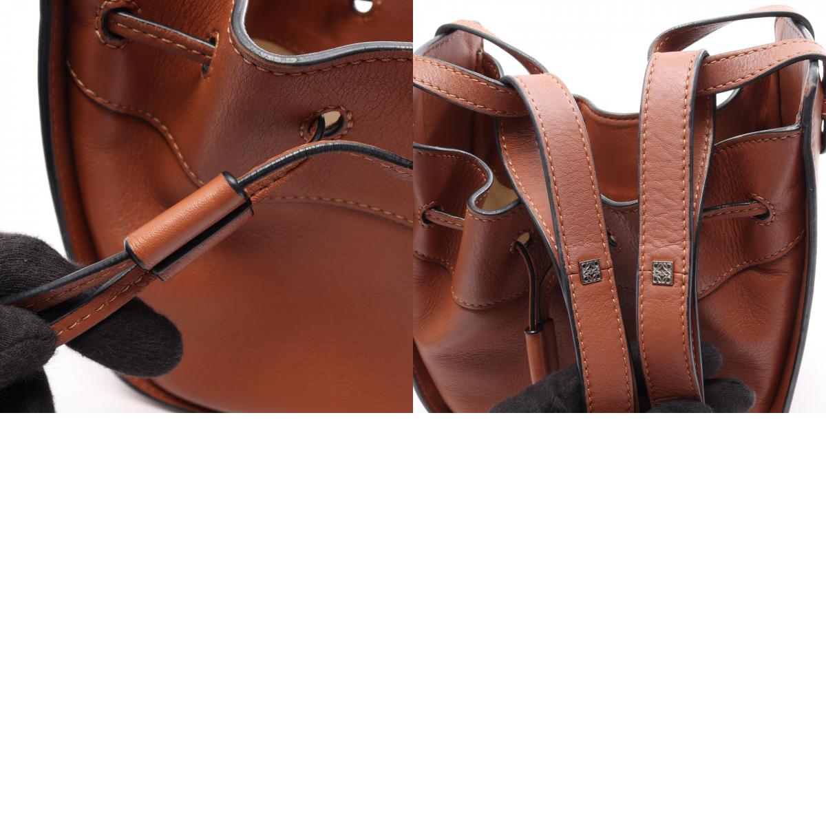 LOEWE Hammock Drawstring Mini Bag Brown