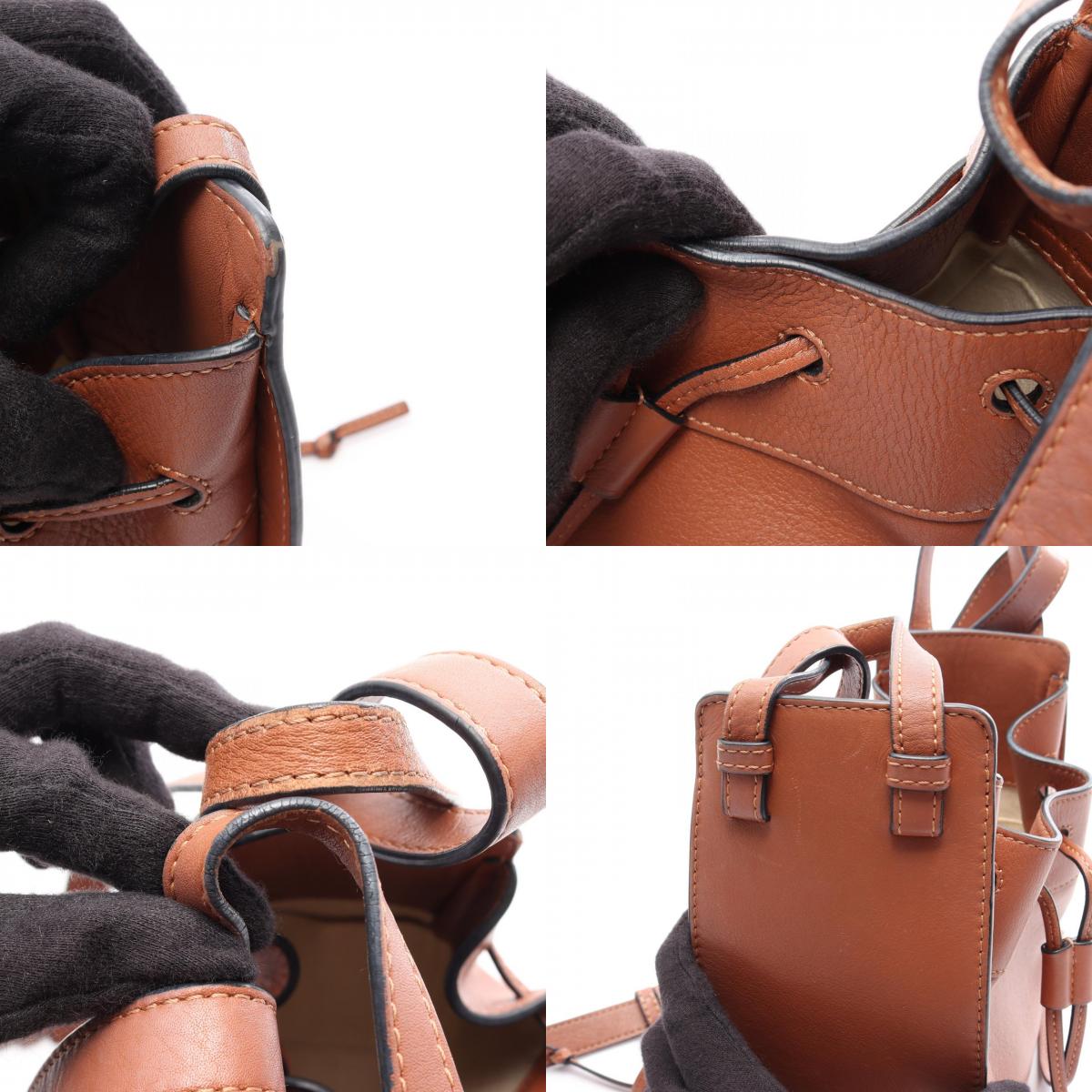 LOEWE Hammock Drawstring Mini Bag Brown