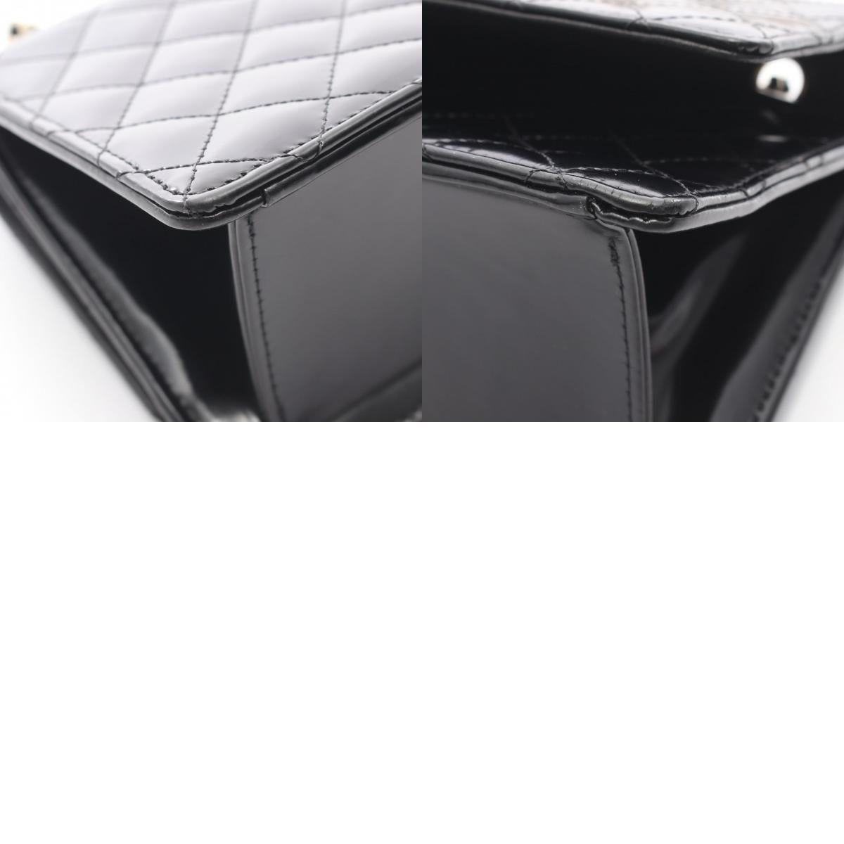 CHANEL Matelasse Patent Leather Bag Black
