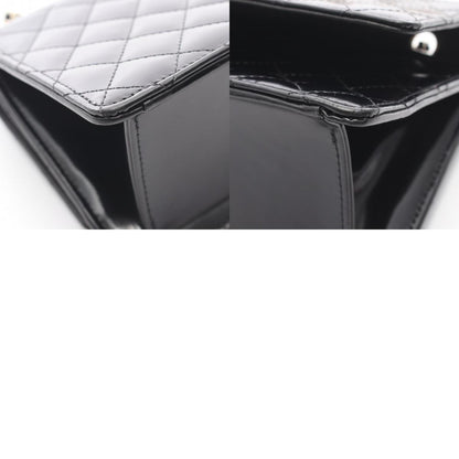 CHANEL Matelasse Patent Leather Bag Black