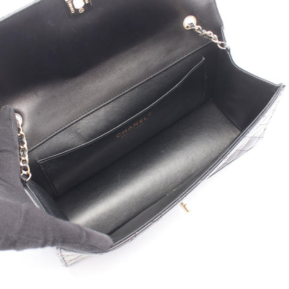 CHANEL Matelasse Patent Leather Bag Black