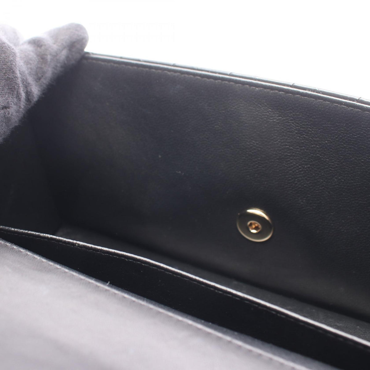 CHANEL Matelasse Patent Leather Bag Black