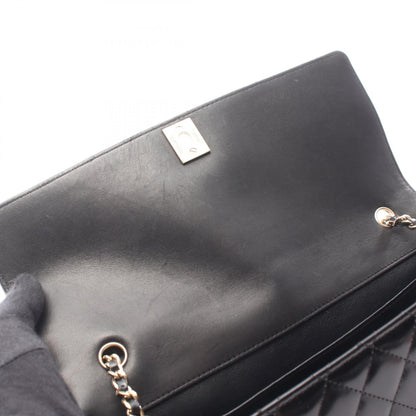 CHANEL Matelasse Patent Leather Bag Black