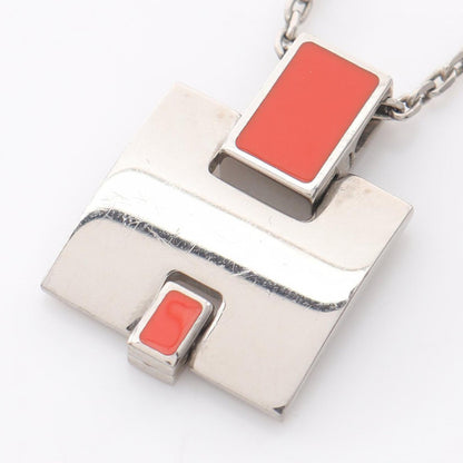 HERMES EILEEN Aileen Necklace Silver/Red
