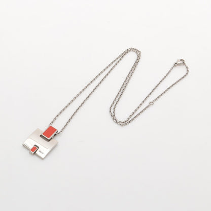 HERMES EILEEN Aileen Necklace Silver/Red
