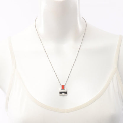 HERMES EILEEN Aileen Necklace Silver/Red