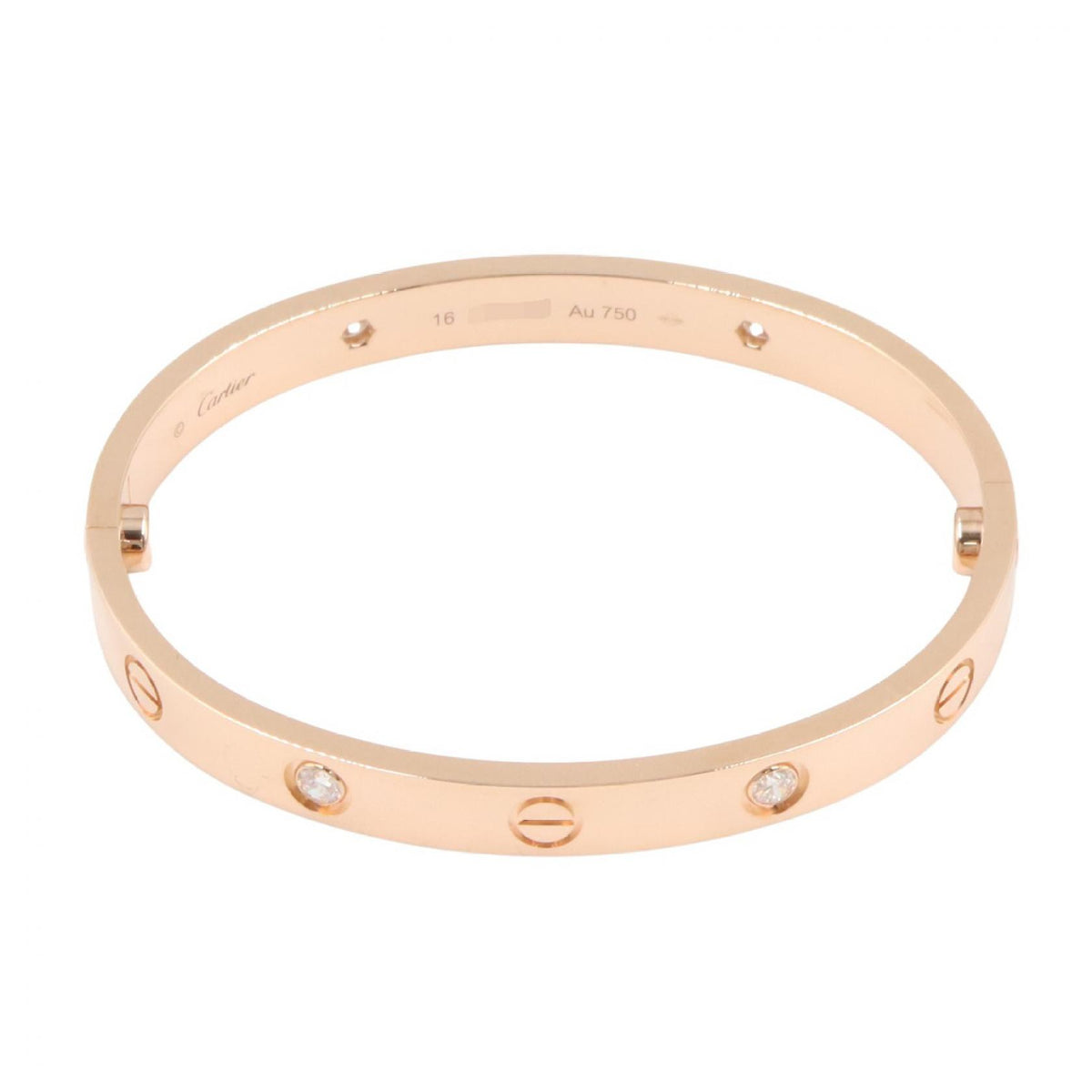 CARTIER Love Bracelet 4-Diamond K18PG Size 16