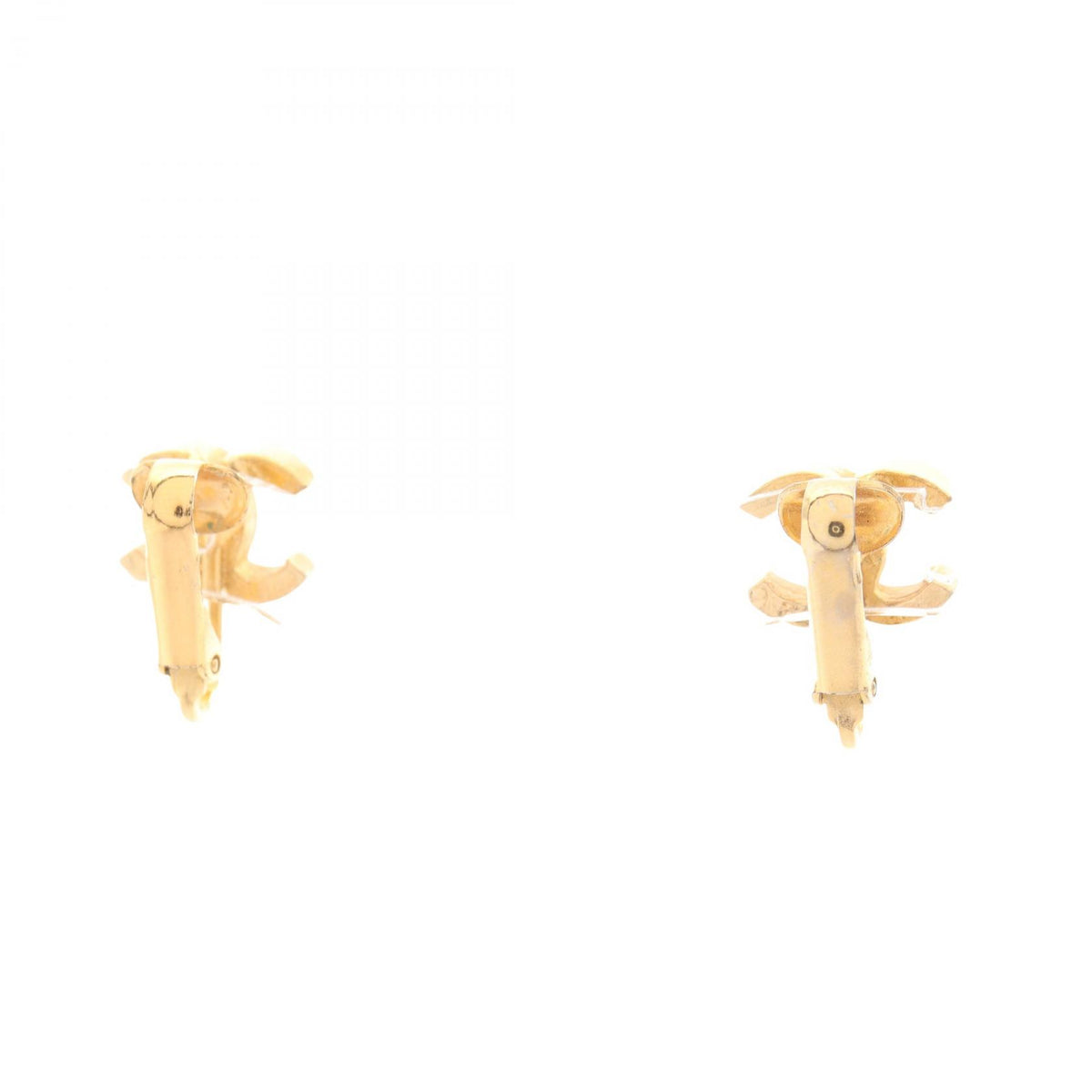 CHANEL Coco Mark Gold Plated Earrings