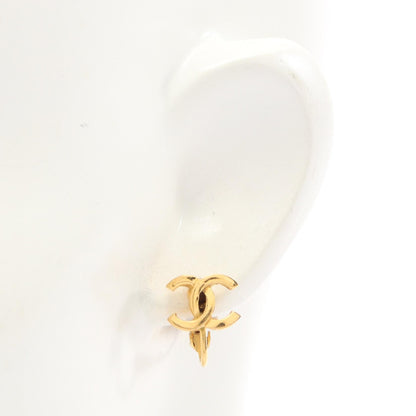 CHANEL Coco Mark Gold Plated Earrings