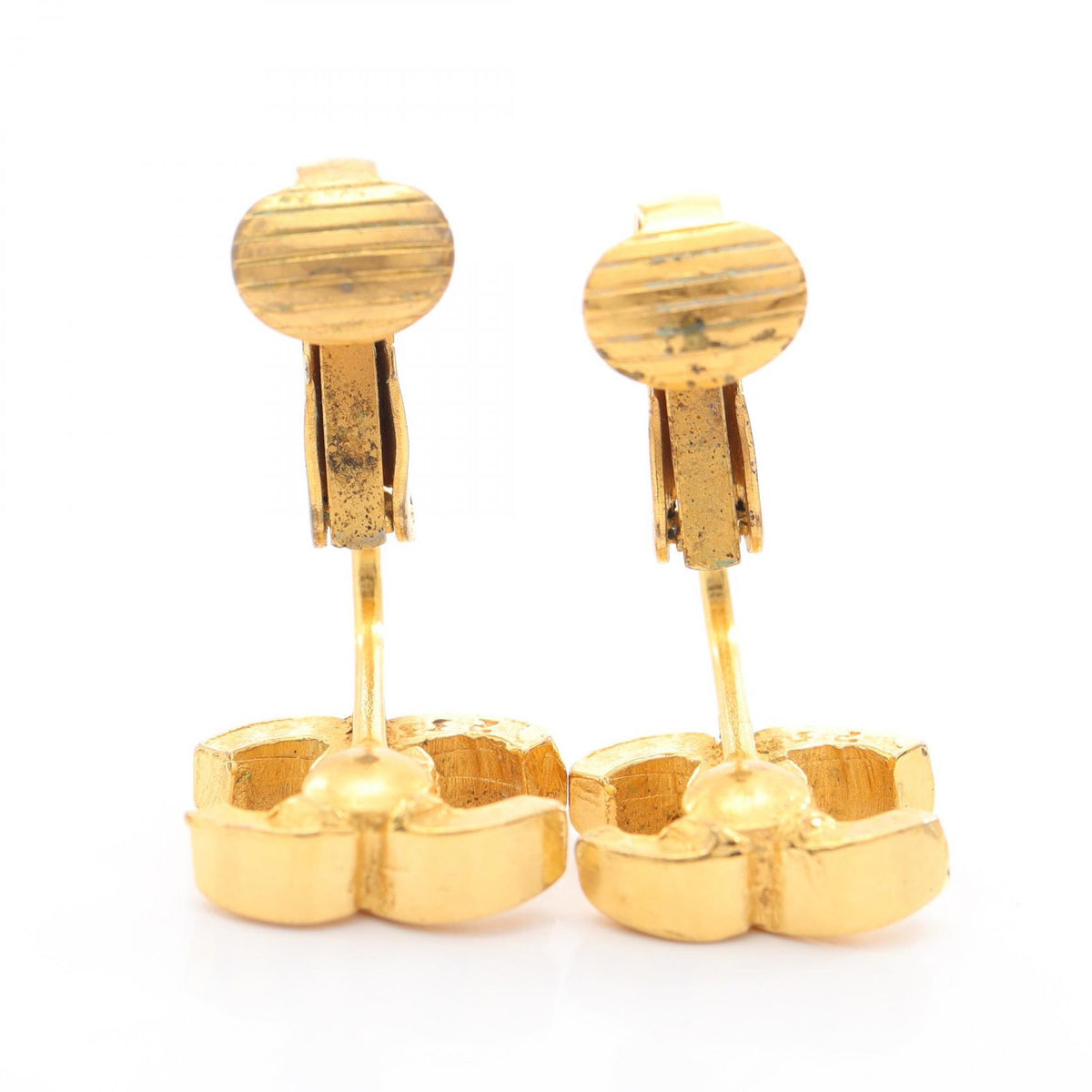 CHANEL Coco Mark Gold Plated Earrings