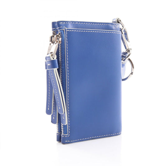 TOD'S Embossed Logo Lion Wallet Blue