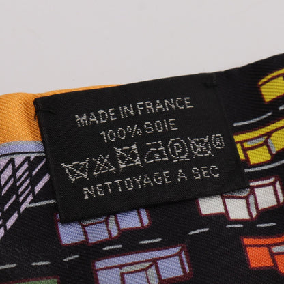 HERMES Twilly PANTIN CITY Silk Scarf Black