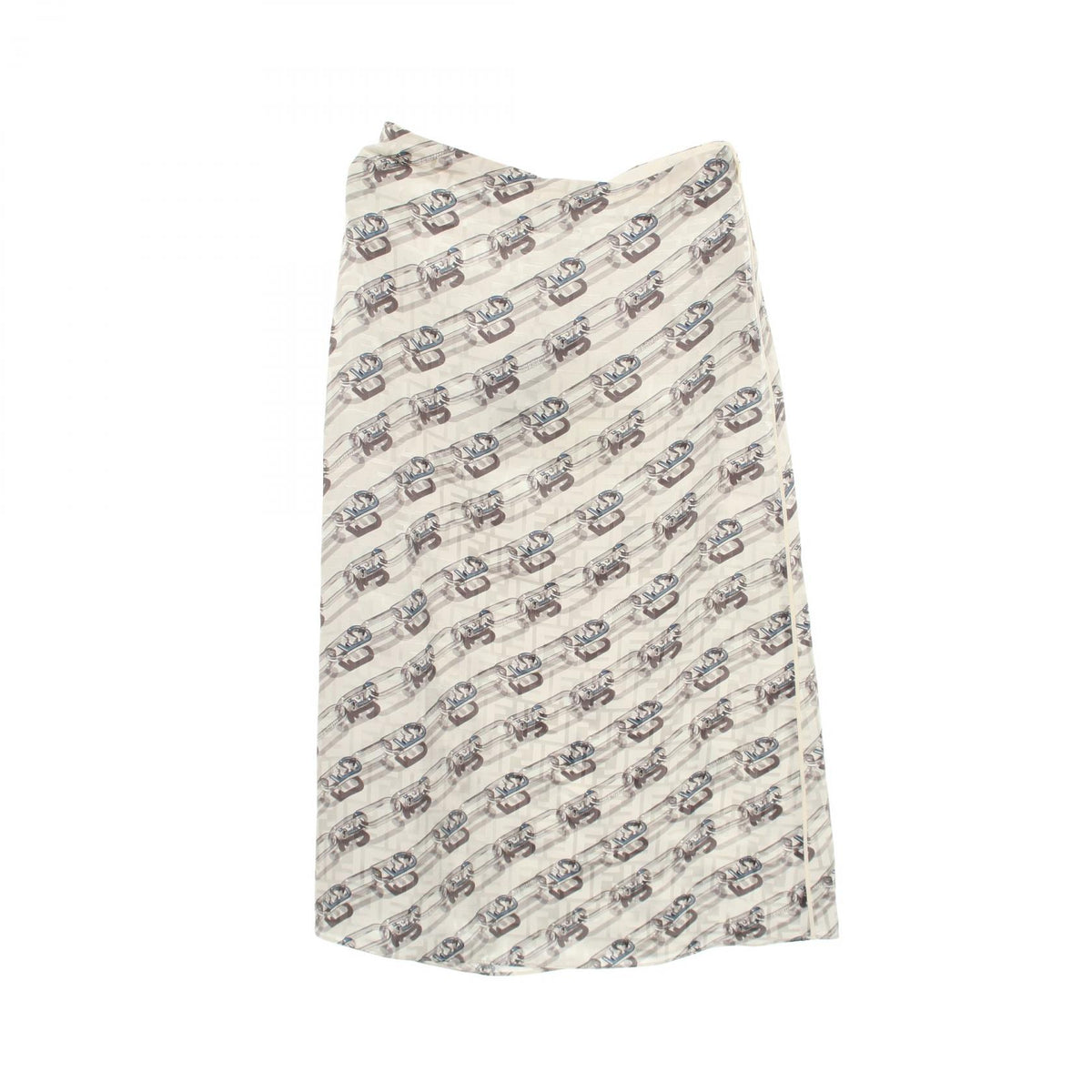 FENDI Patterned Silk Midi Skirt Size 38