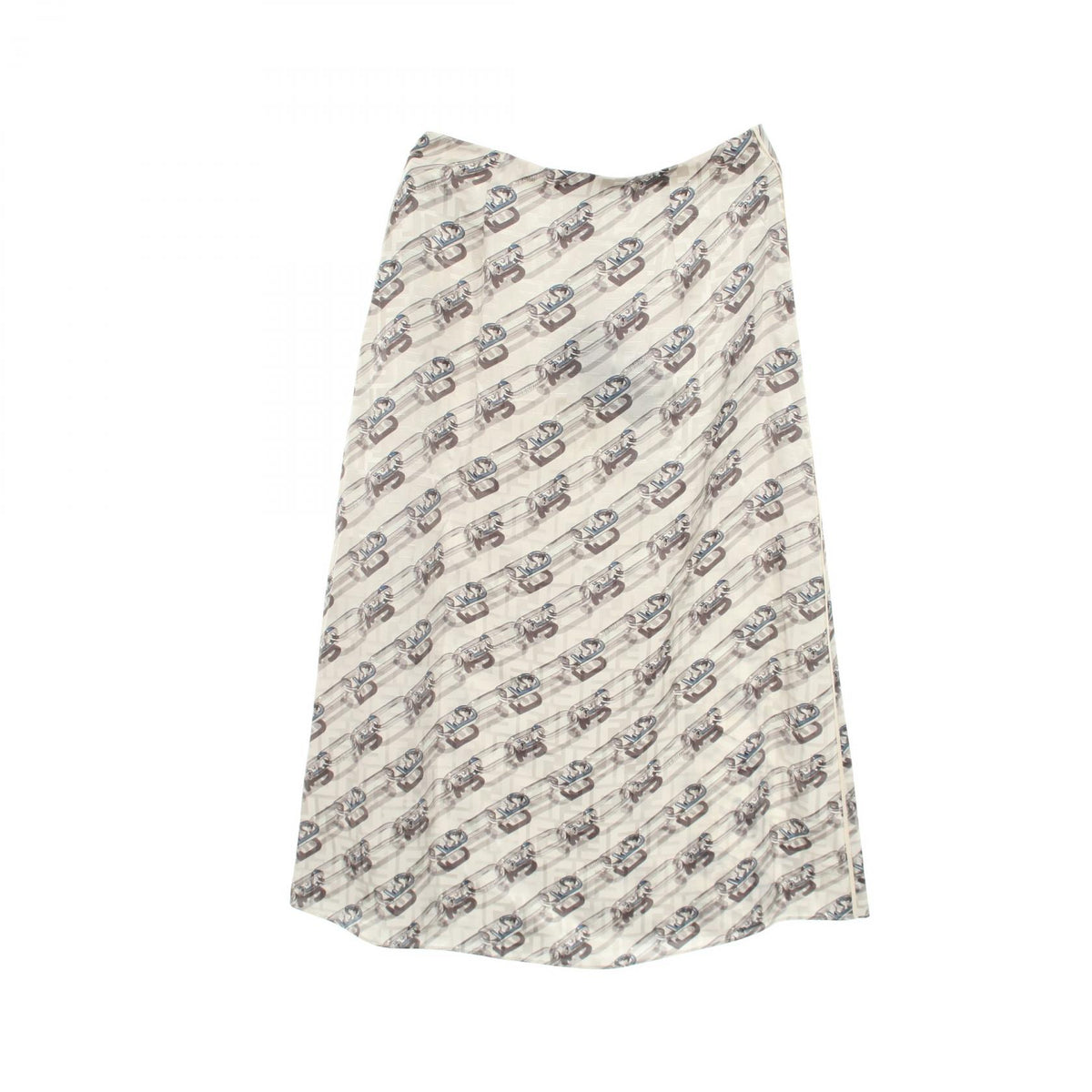 FENDI Patterned Silk Midi Skirt Size 38