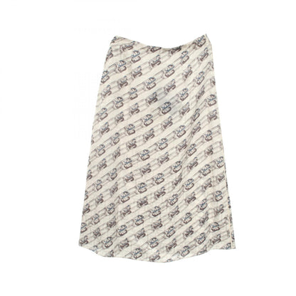 FENDI Patterned Silk Midi Skirt Size 38