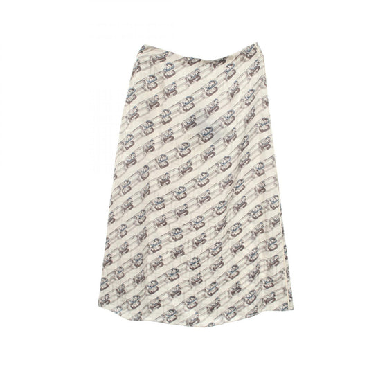 FENDI Patterned Silk Midi Skirt Size 38