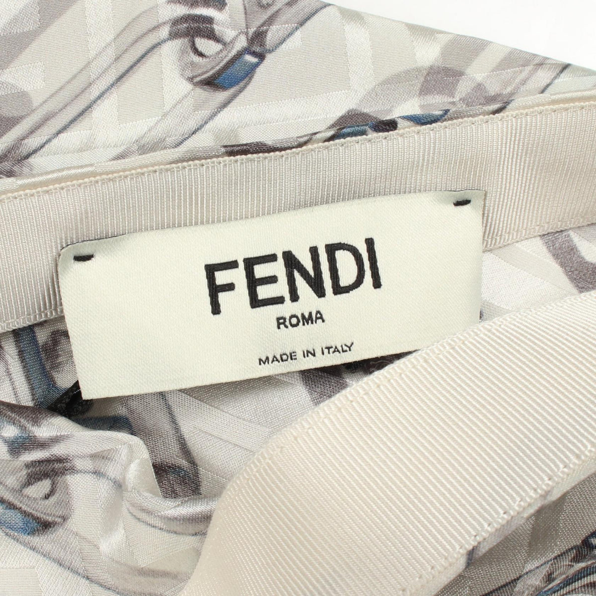 FENDI Patterned Silk Midi Skirt Size 38