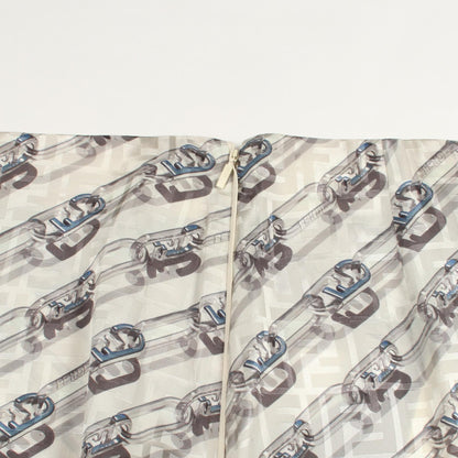 FENDI Patterned Silk Midi Skirt Size 38