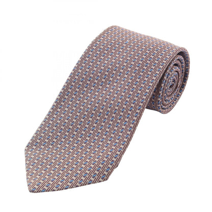 HERMES Silk H-Logo All-Over Pattern Tie Bordeaux