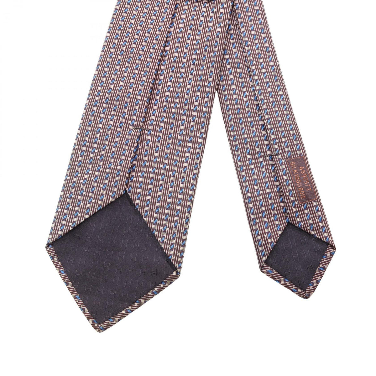 HERMES Silk H-Logo All-Over Pattern Tie Bordeaux