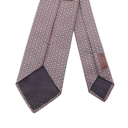 HERMES Silk H-Logo All-Over Pattern Tie Bordeaux