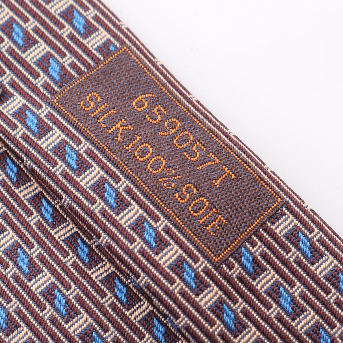 HERMES Silk H-Logo All-Over Pattern Tie Bordeaux